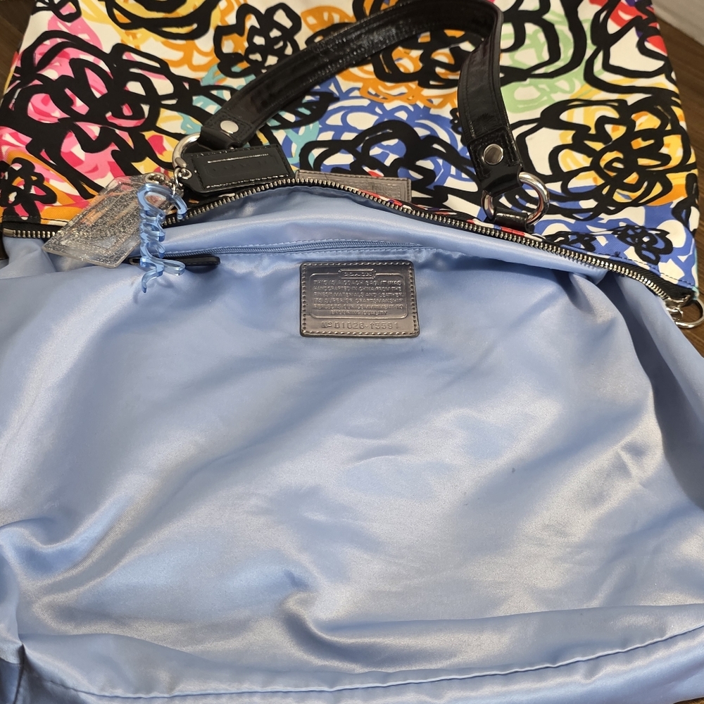 COACH Poppy Blossom Glam Mulit Color Tote Bag - Picture 4 of 14